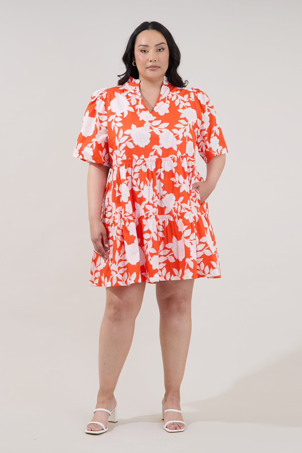 Dixie Split Neck Shift Dress Lilo Tropics Curve