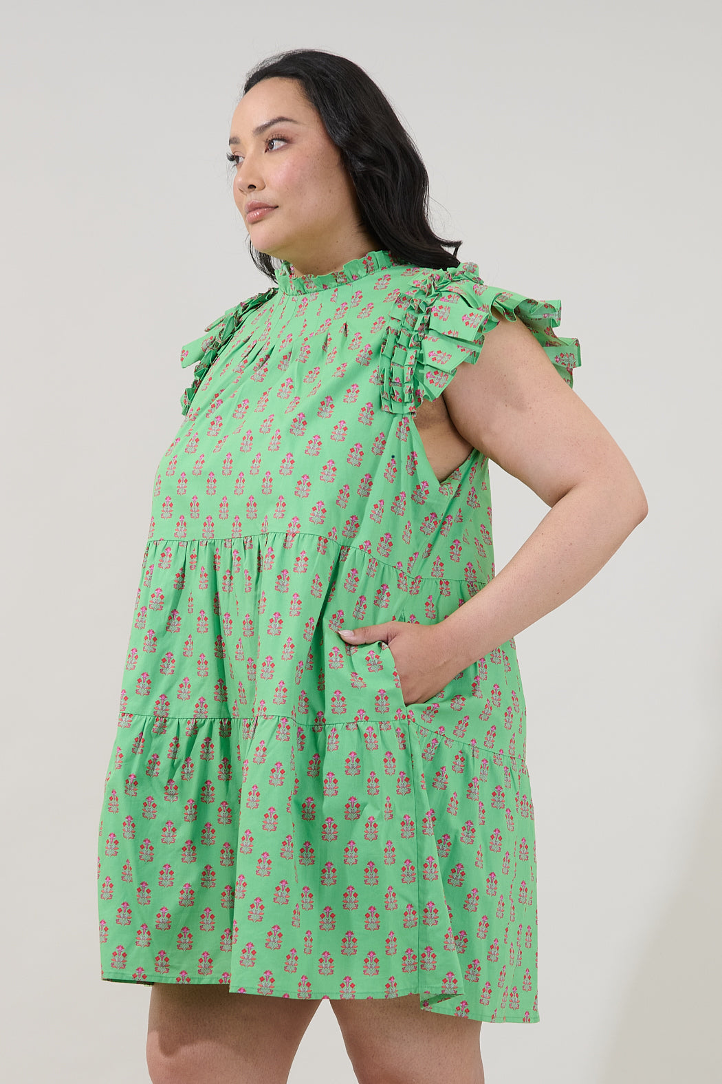 Lauren Shift Mini Dress Raidy Floral Curve