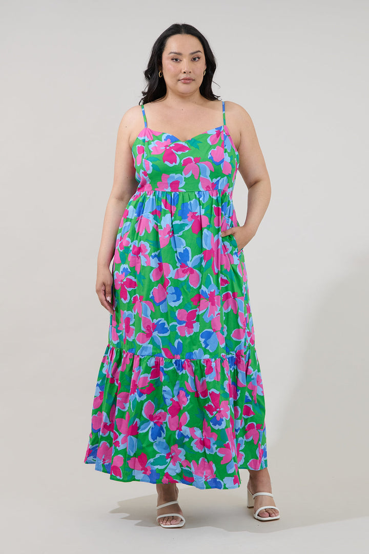 Cabana Flowy Maxi Dress Floral Curve