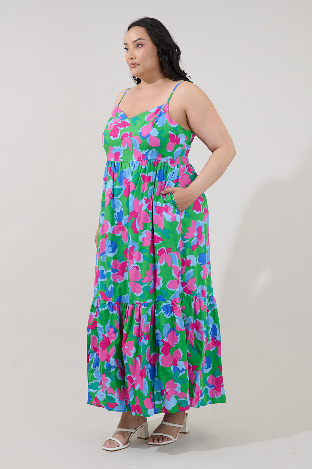 Cabana Flowy Maxi Dress Floral Curve
