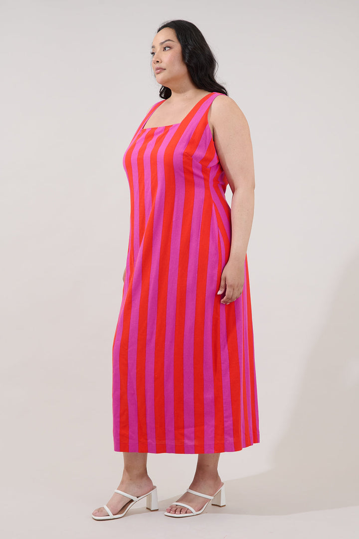 Troy Maxi Dress Stripe Curve