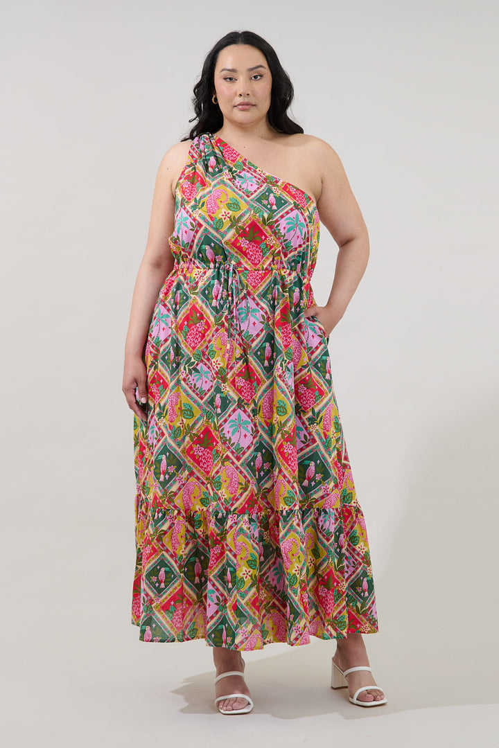 Elya One Shoulder Maxi Dress Tropical Curve