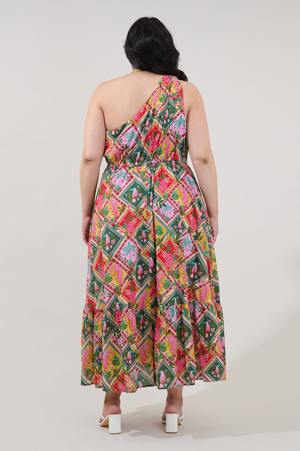 Elya One Shoulder Maxi Dress Tropical Curve
