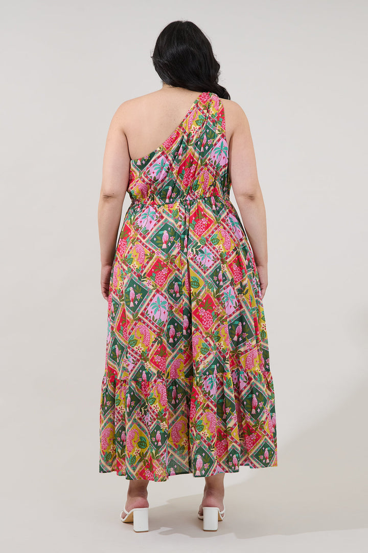 Elya One Shoulder Maxi Dress Tropical Curve