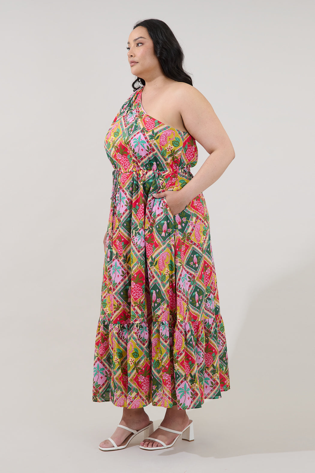 Elya One Shoulder Maxi Dress Tropical Curve