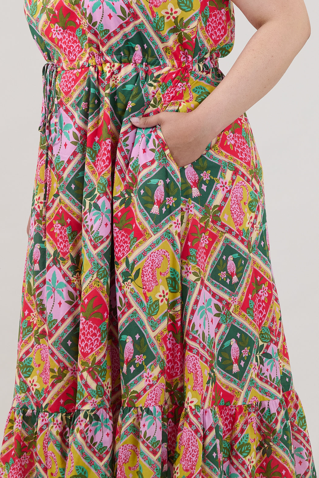 Elya One Shoulder Maxi Dress Tropical Curve