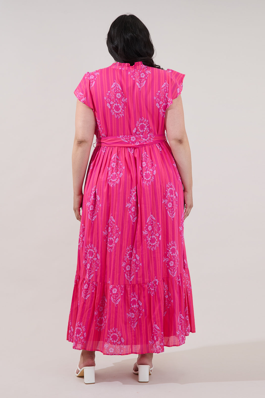 Riah Button Down Maxi Dress Freesia Curve