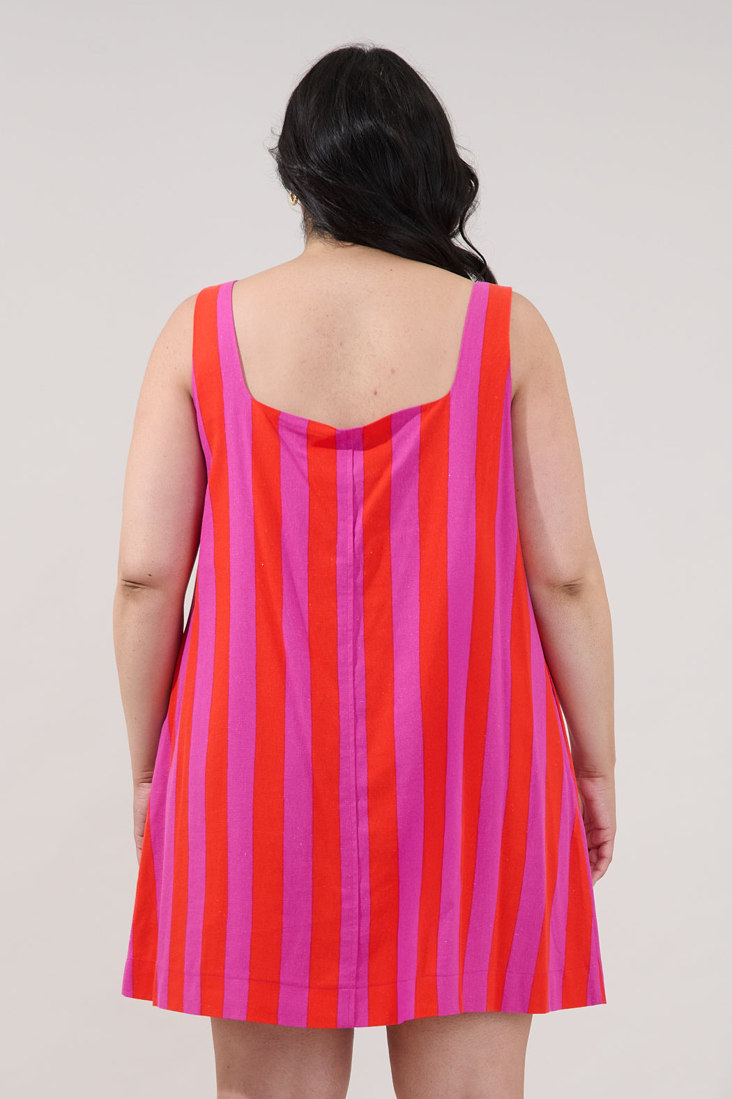 Zenica Shift Mini Dress Stripe Curve