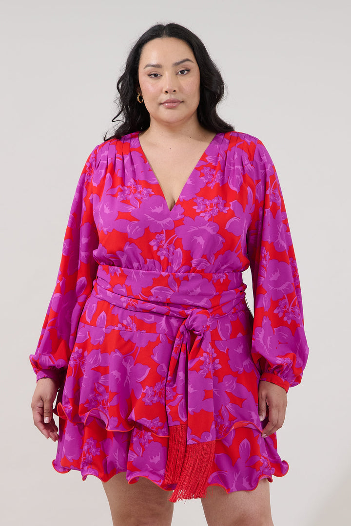 Kery Tiered Mini Dress Sandrie Floral Curve