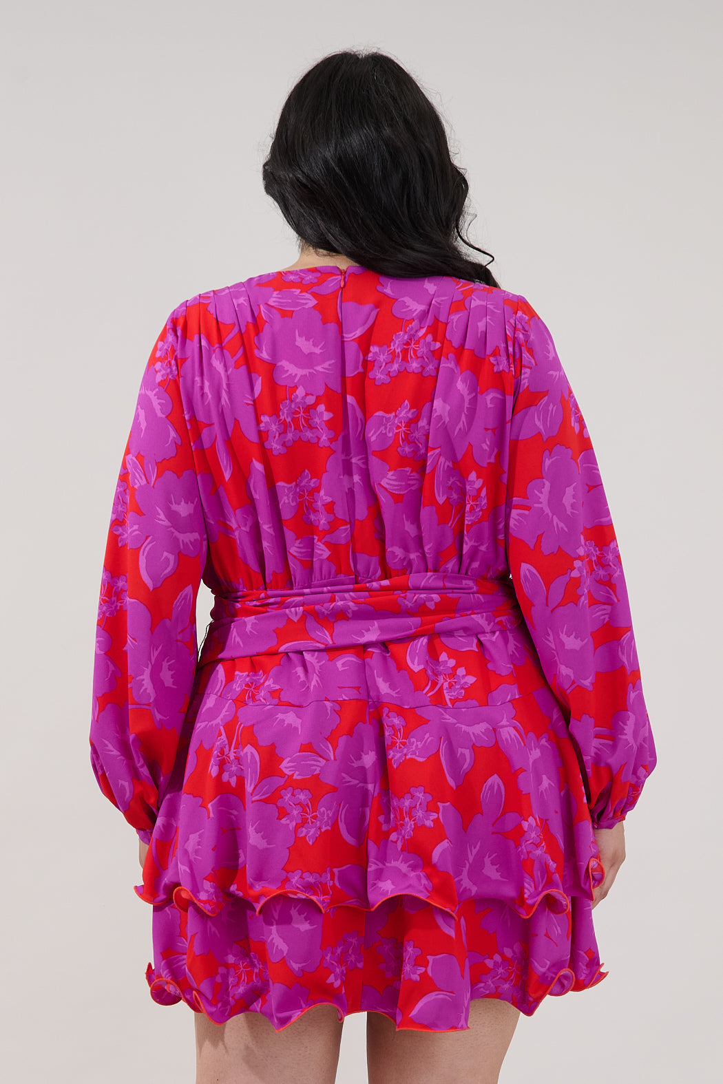 Kery Tiered Mini Dress Sandrie Floral Curve