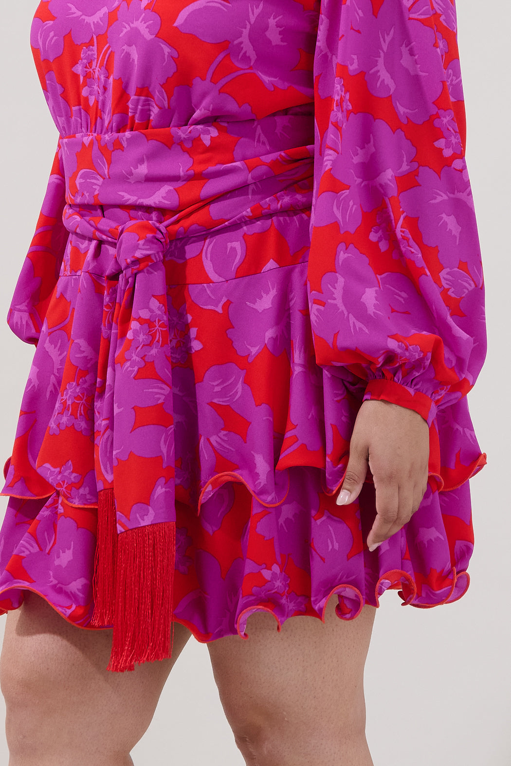 Kery Tiered Mini Dress Sandrie Floral Curve