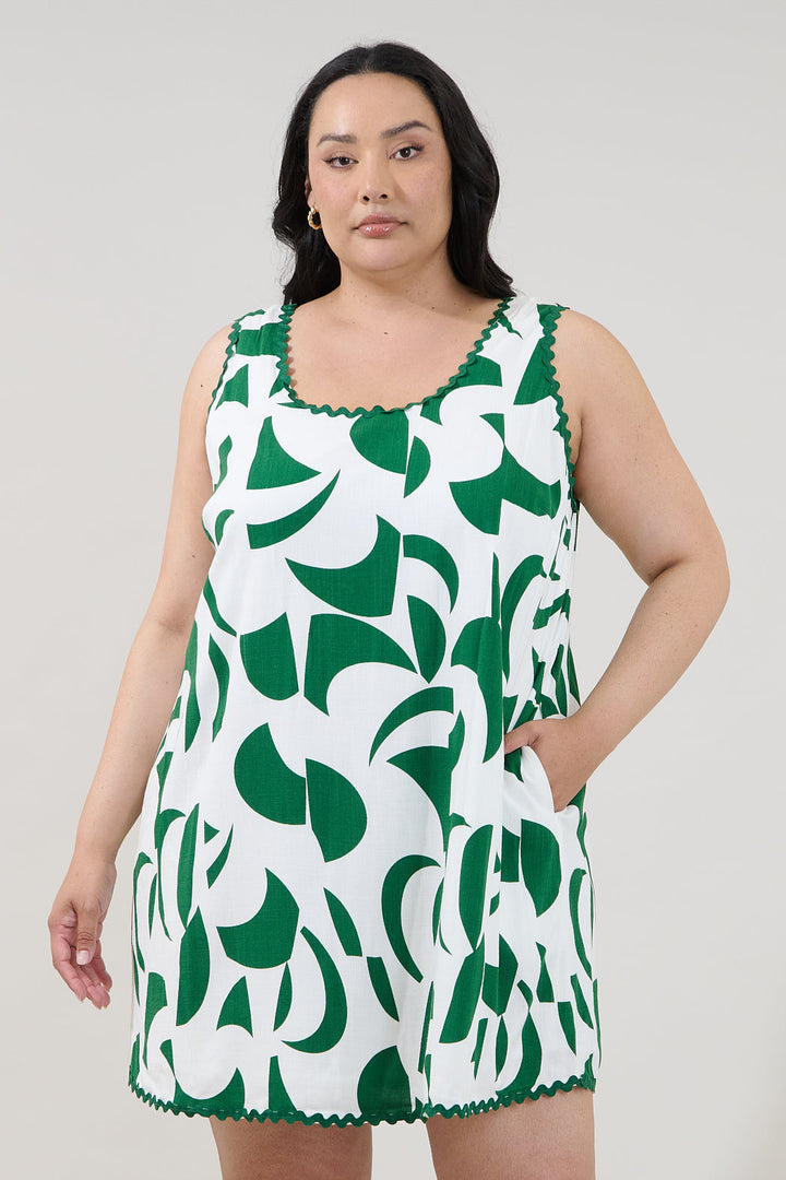 Auriel Shift Mini Dress Abstract Curve