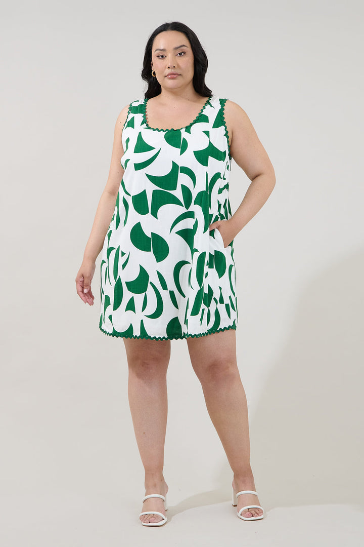 Auriel Shift Mini Dress Abstract Curve
