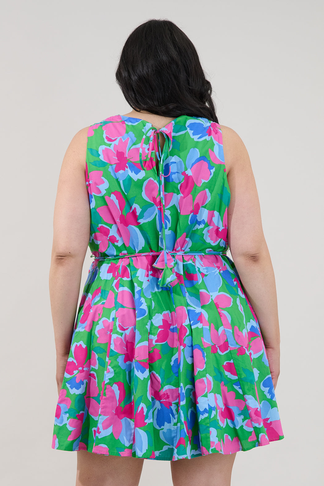 Merily Godet Mini Dress Floral Curve