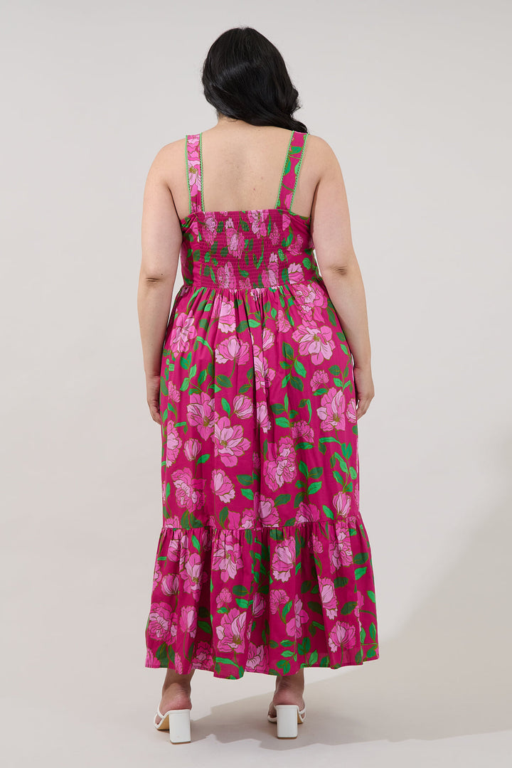 Krisy Sleeveless Maxi Dress Floral Curve