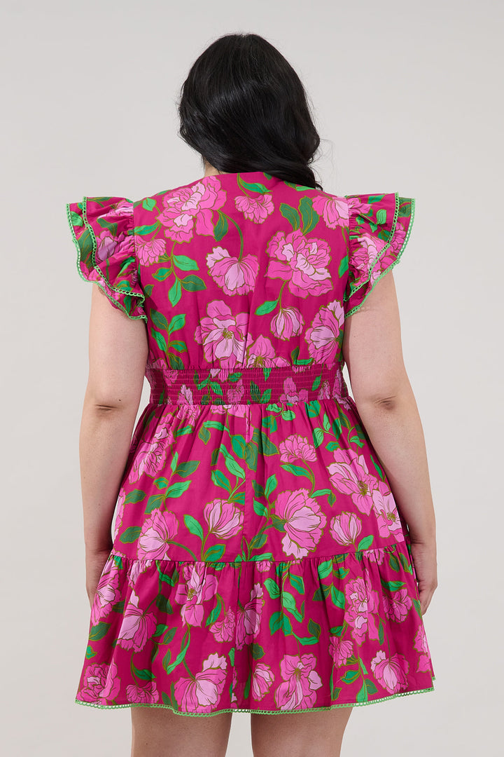 Surie Ruffle Mini Dress Floral Curve