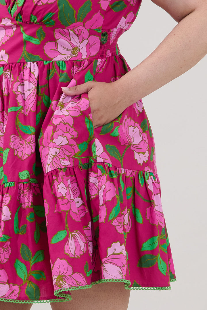 Surie Ruffle Mini Dress Floral Curve