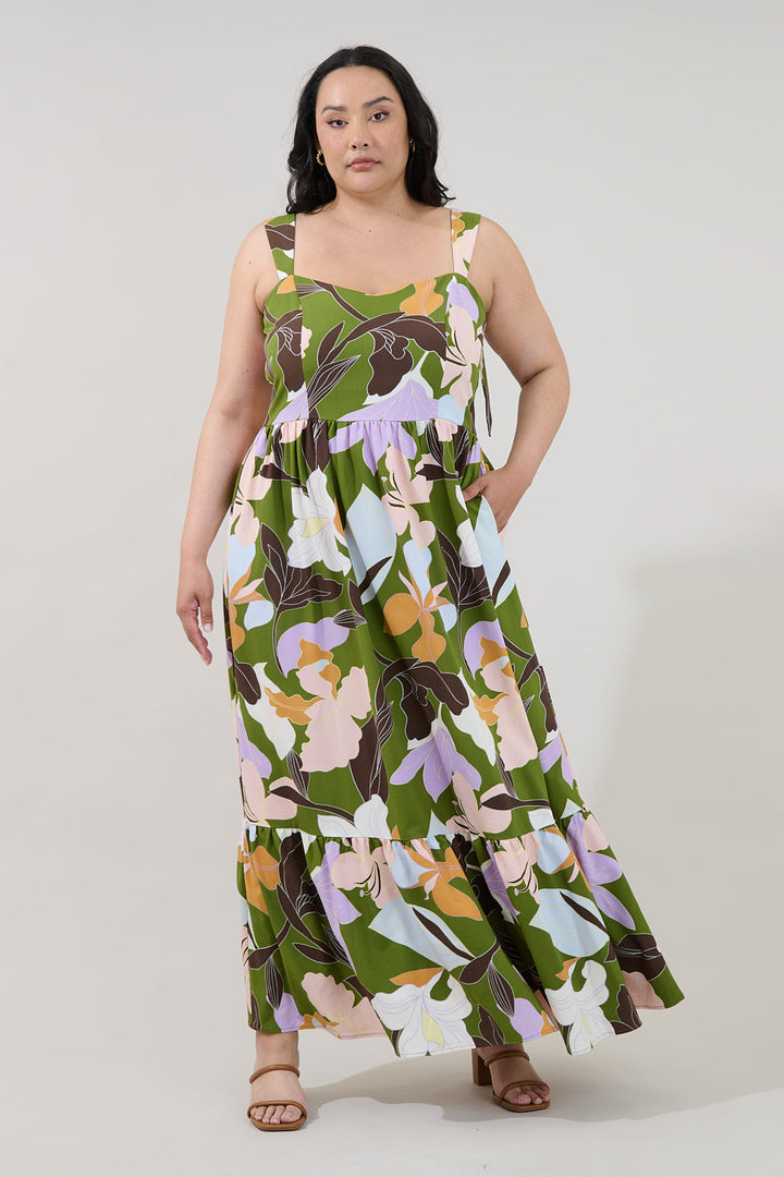 Silda Smocked Maxi Dress Passion Floral Curve