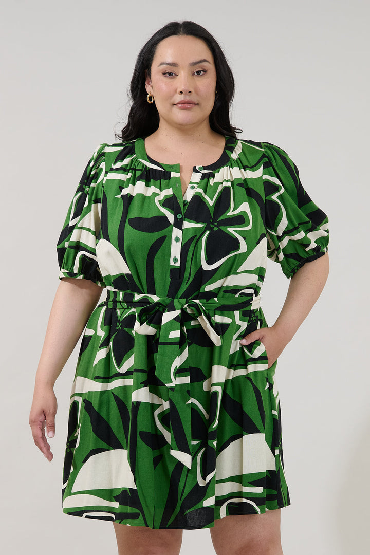 Samrie Shift Mini Dress Rainforest Curve
