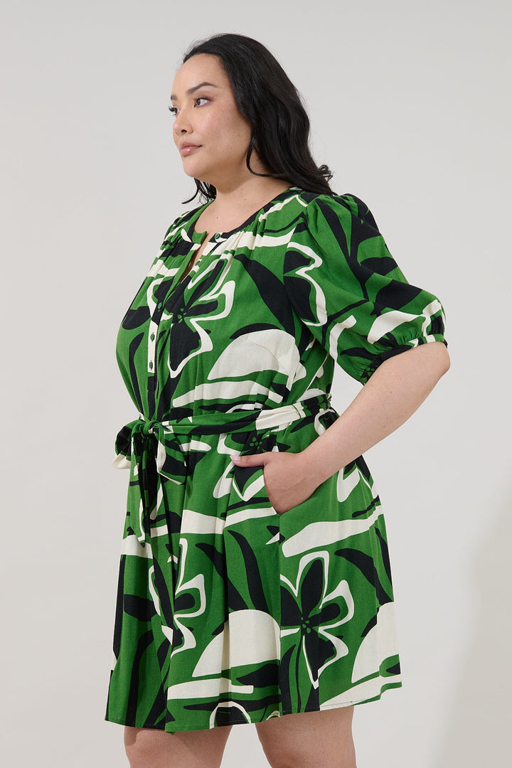 Samrie Shift Mini Dress Rainforest Curve