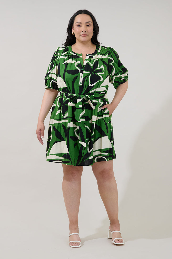 Samrie Shift Mini Dress Rainforest Curve