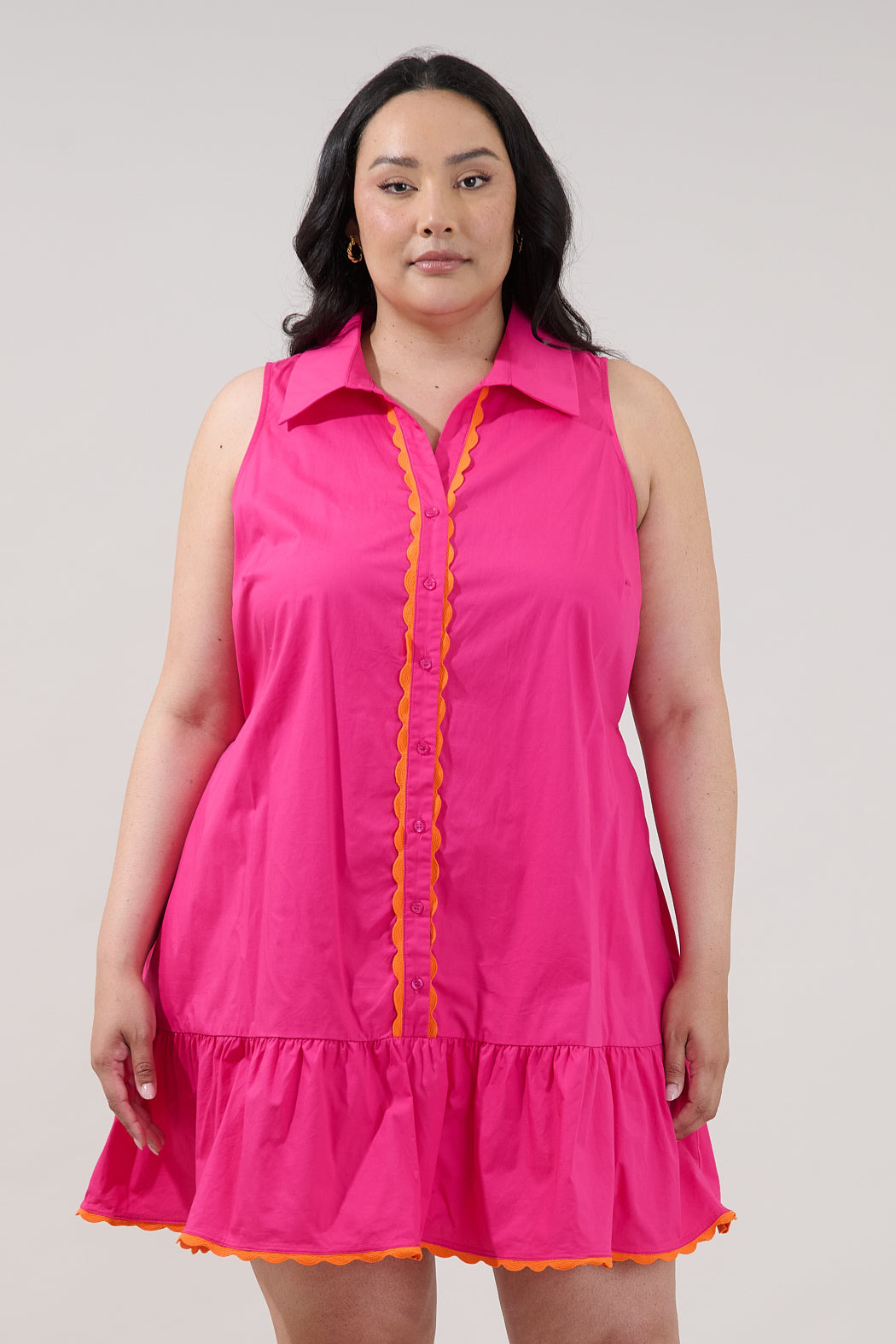 Mariselle Sleeveless Tiered Mini Dress Curve