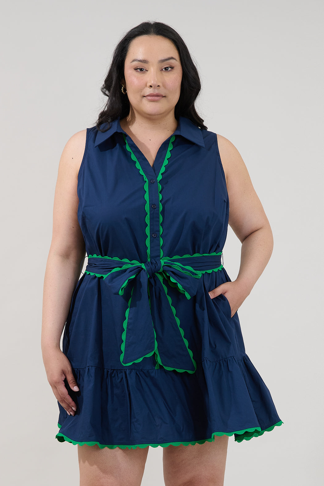 Mariselle Sleeveless Tiered Mini Dress Curve