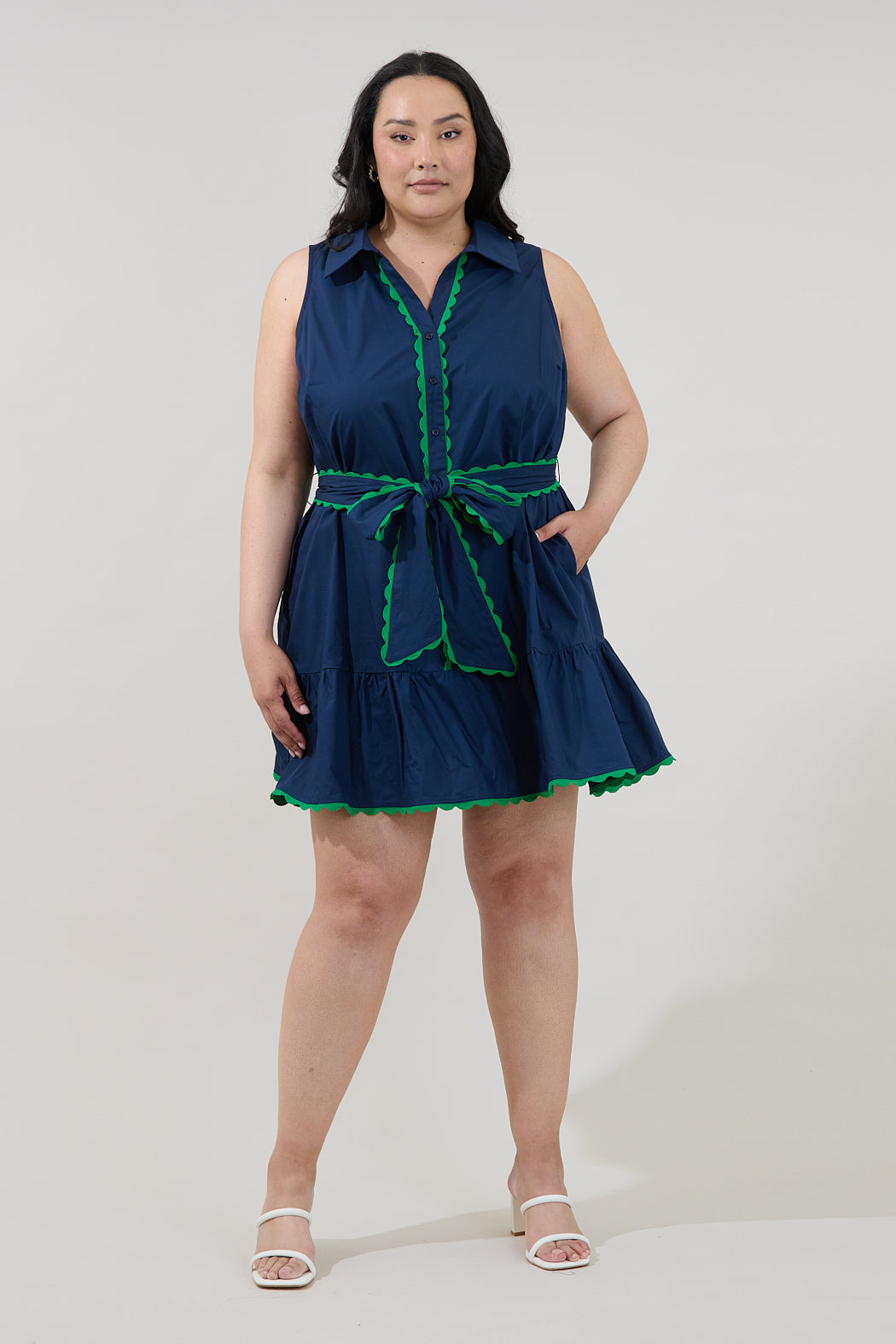 Mariselle Sleeveless Tiered Mini Dress Curve
