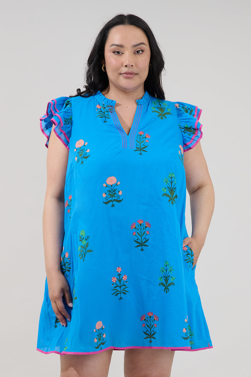 Merina Shift Mini Dress Genora Floral Curve