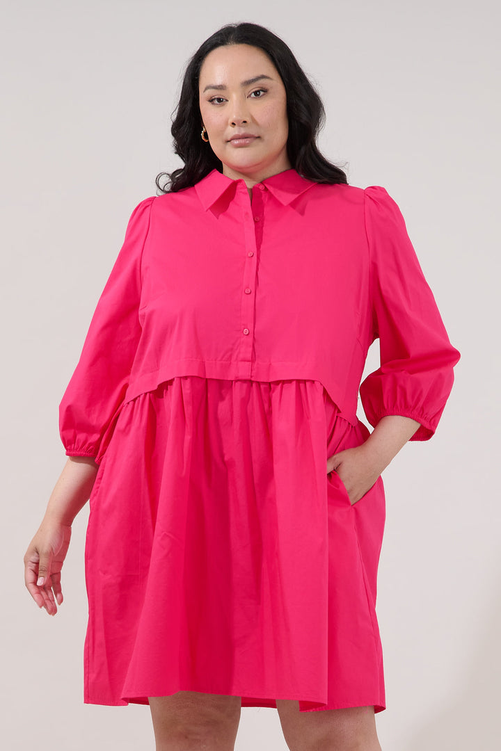 Jurane Long Sleeve Mini Dress Curve