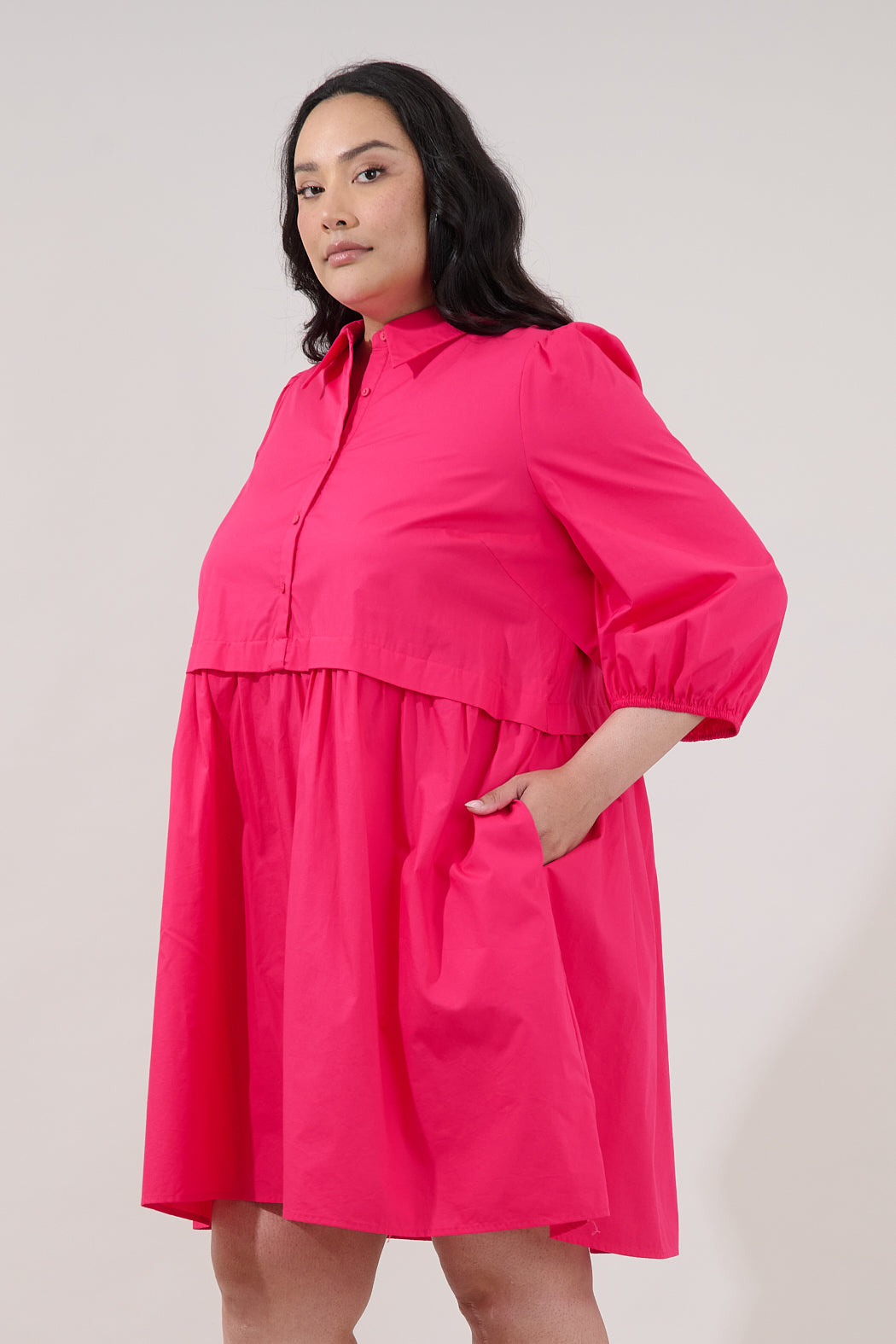 Jurane Long Sleeve Mini Dress Curve