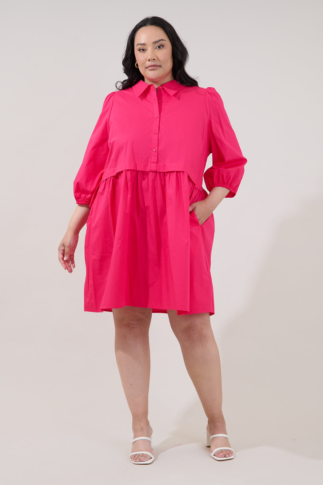 Jurane Long Sleeve Mini Dress Curve