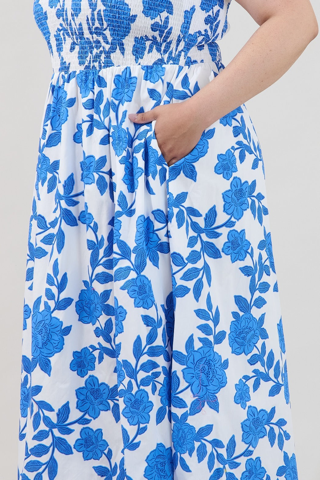 Merlin Smocked Midi Dress Glantis Floral Curve