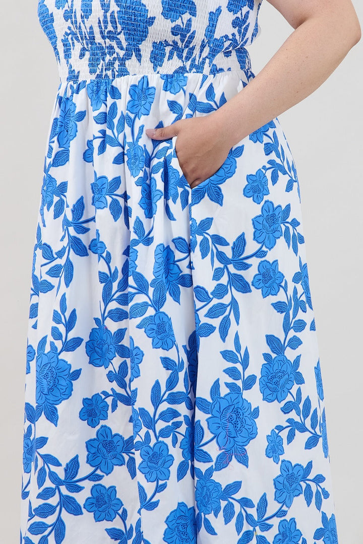 Merlin Smocked Midi Dress Glantis Floral Curve