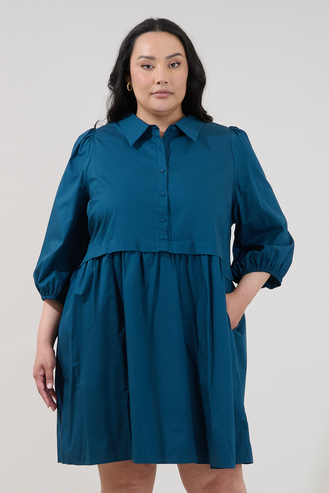 Jurane Long Sleeve Mini Dress Curve
