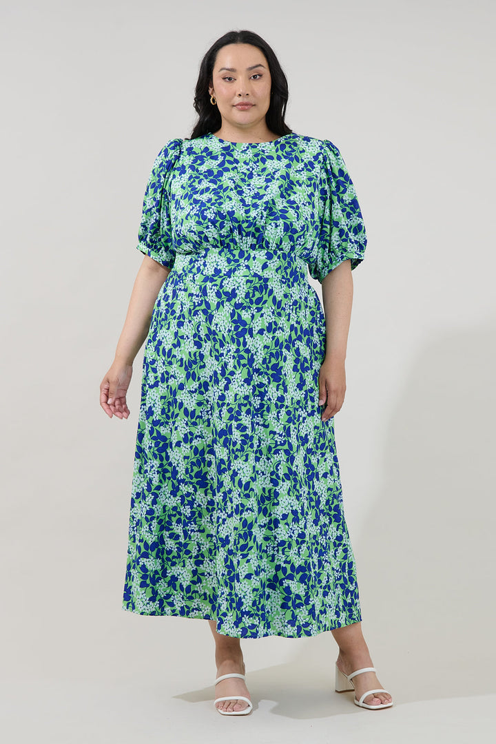 Iriela Smocked Maxi Dress Floral Curve