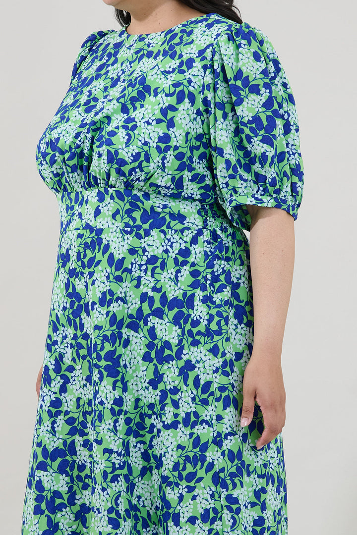 Iriela Smocked Maxi Dress Floral Curve