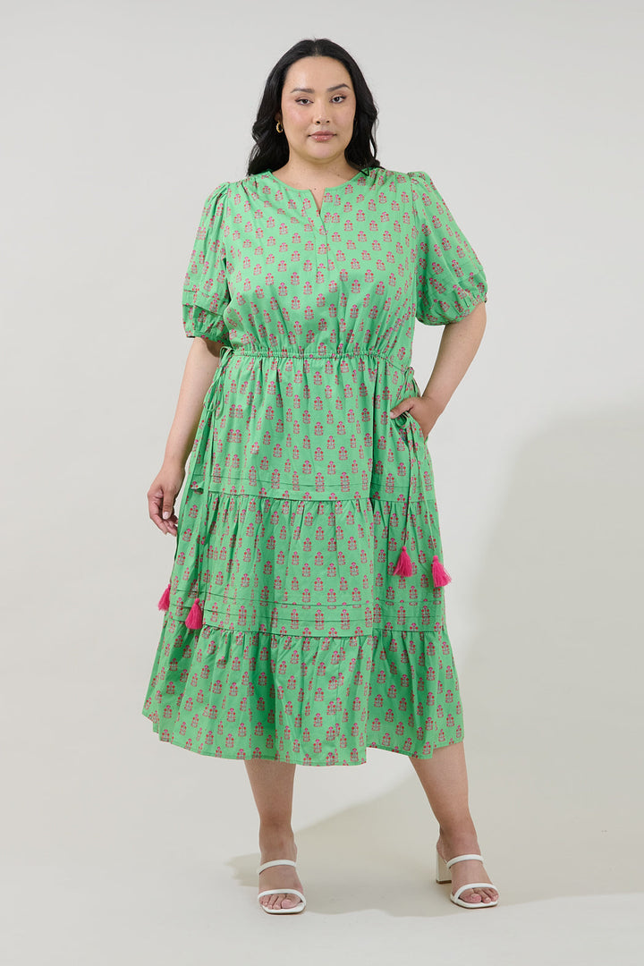 Darley Tiered Midi Dress Raidy Floral Curve
