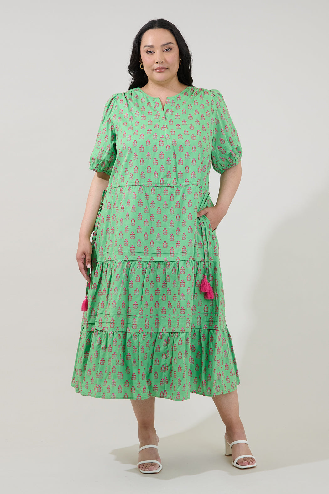 Darley Tiered Midi Dress Raidy Floral Curve