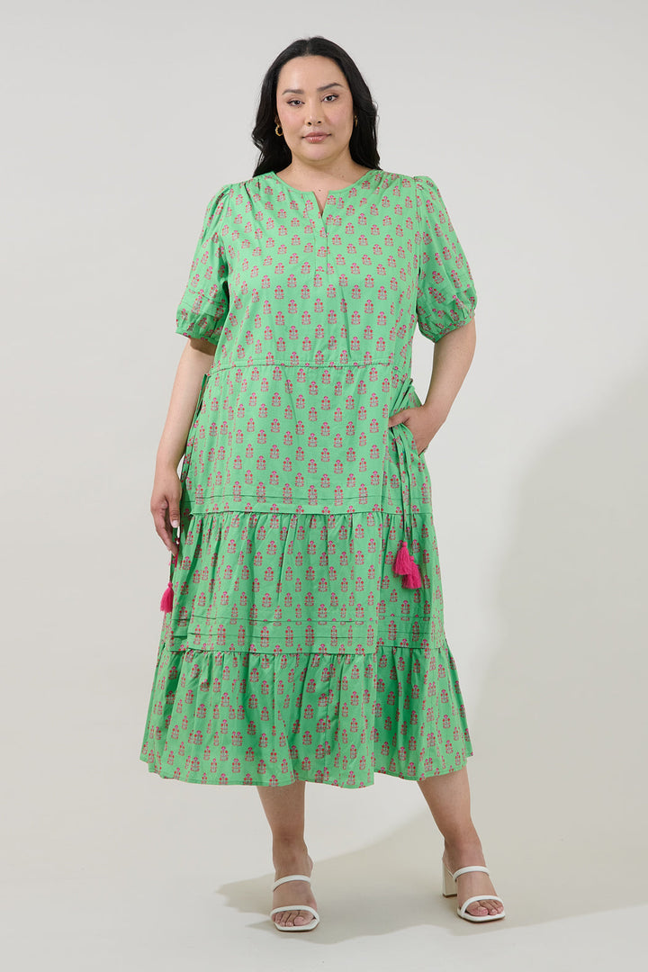 Darley Tiered Midi Dress Raidy Floral Curve