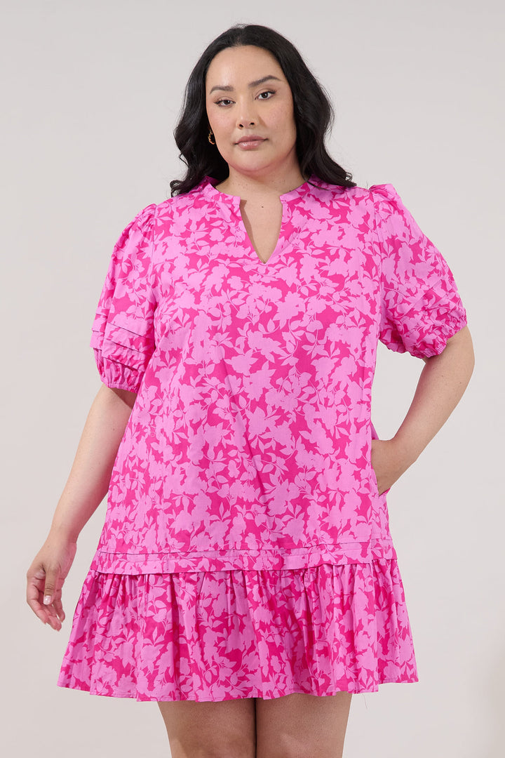 Reani Shift Mini Dress Petunia Curve