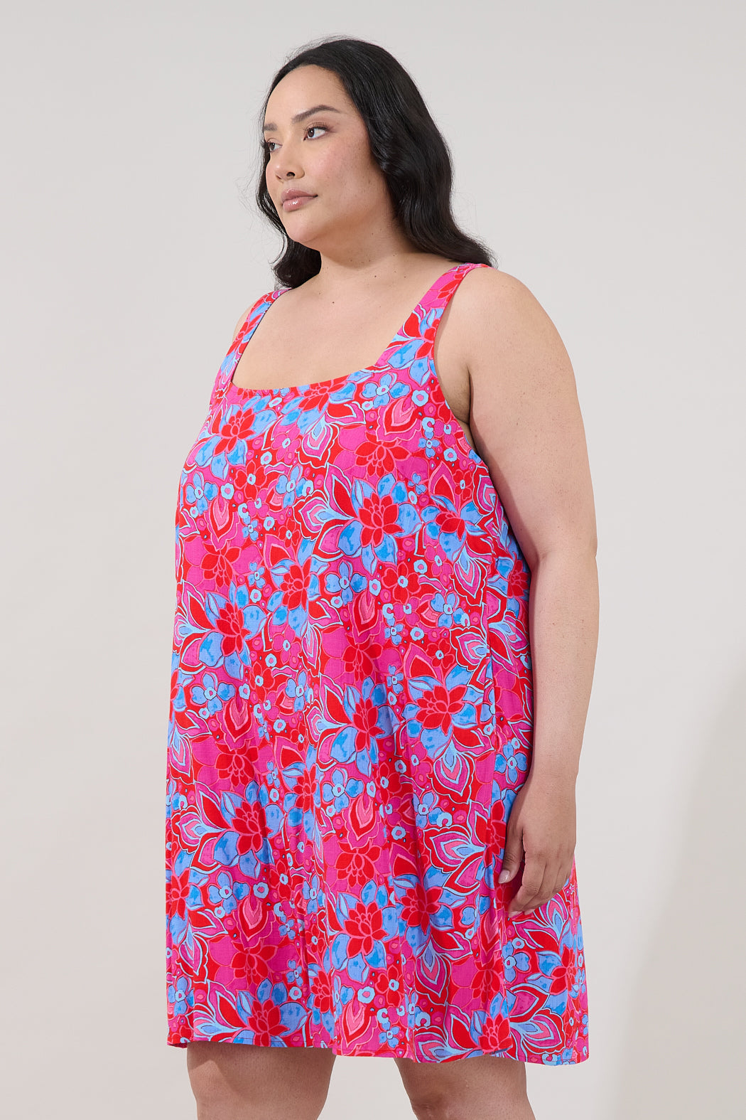 Melice Shift Mini Dress Floral Curve