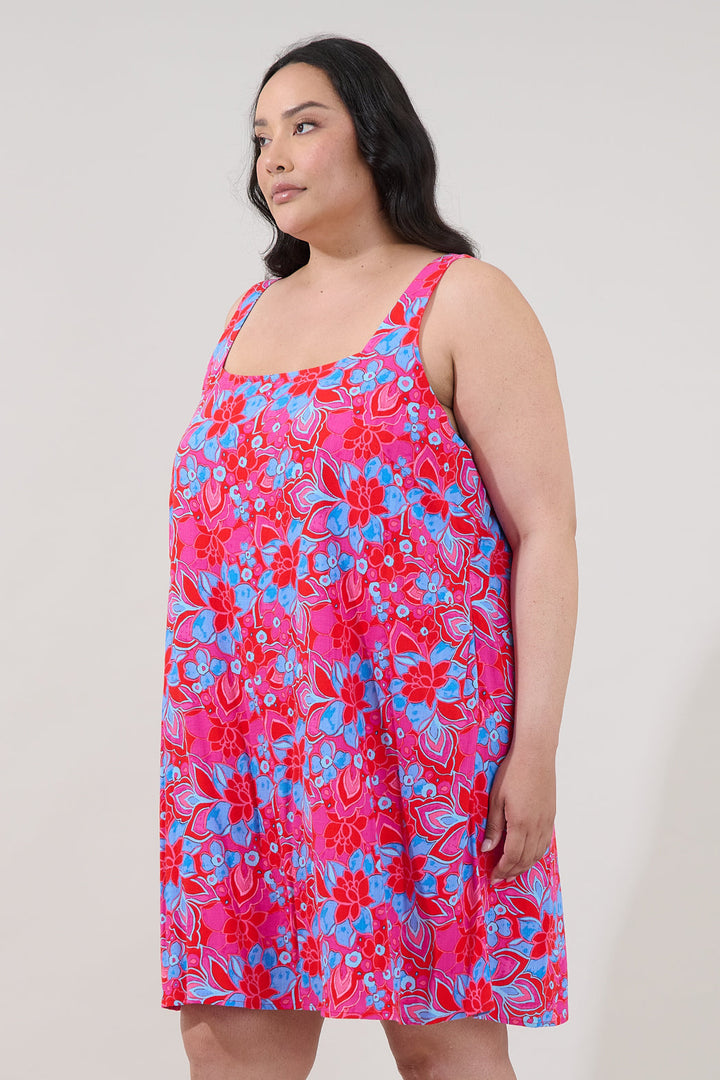 Melice Shift Mini Dress Floral Curve