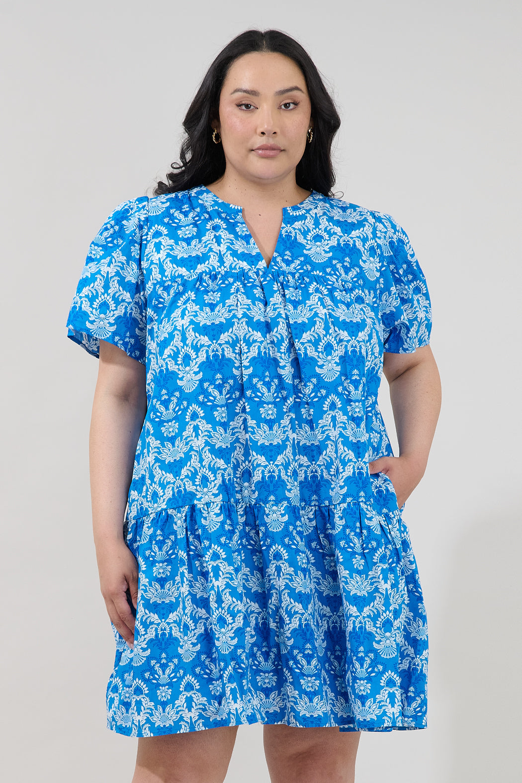 Mariela Shift Mini Dress Floral Curve
