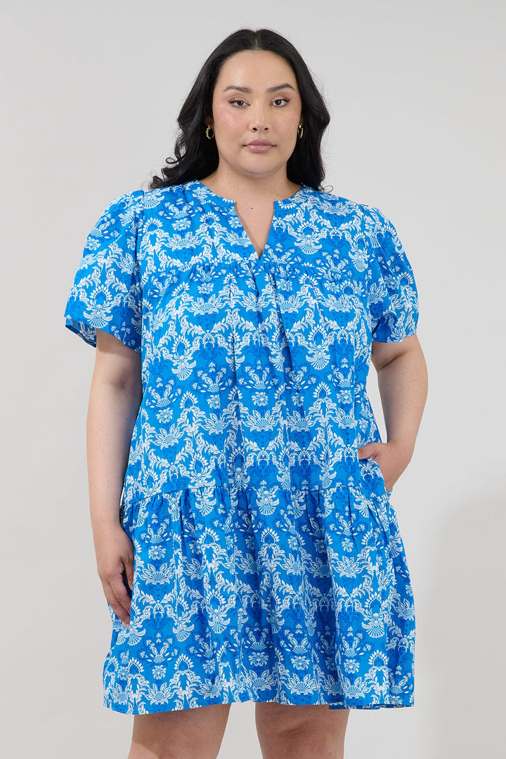 Mariela Shift Mini Dress Floral Curve