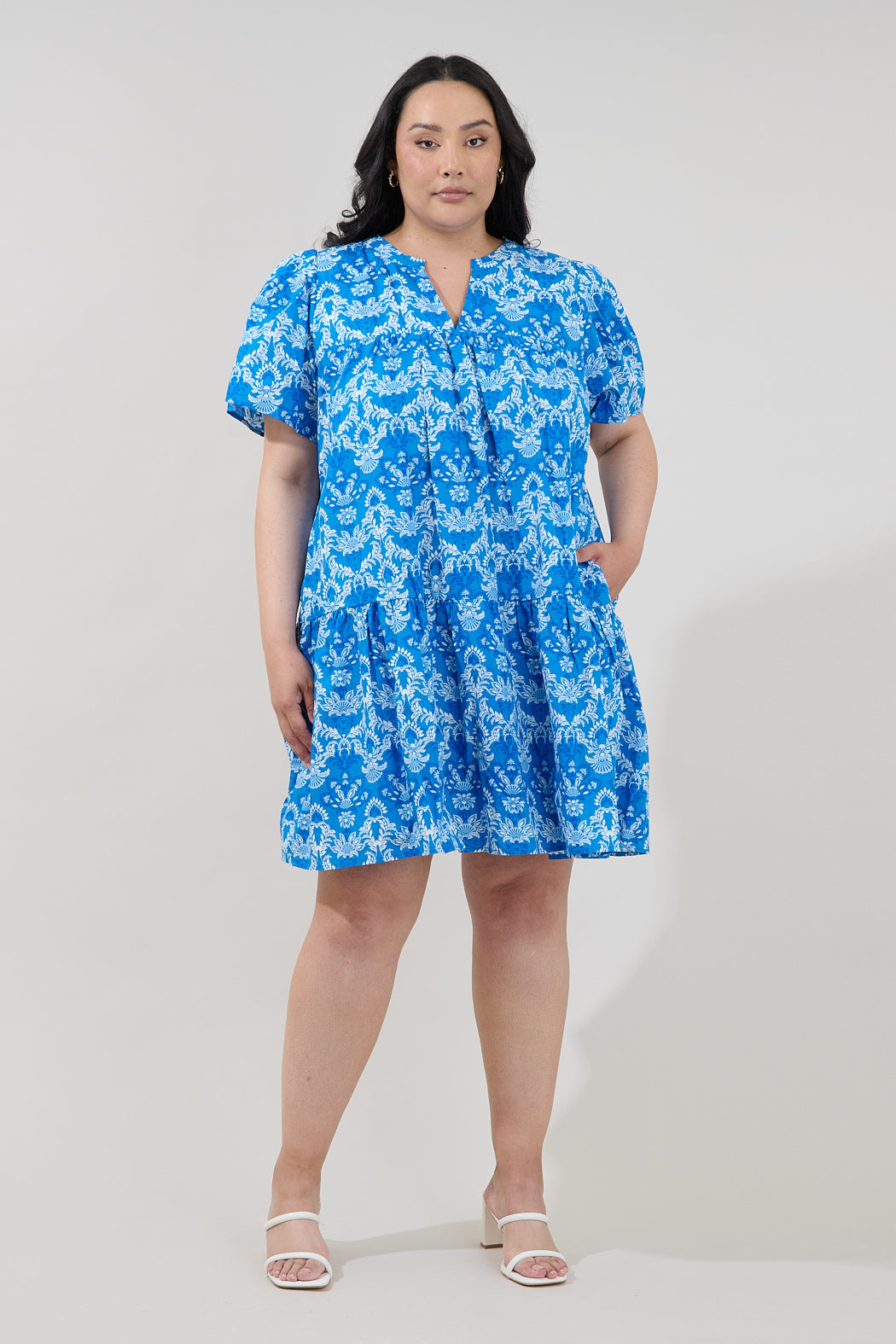 Mariela Shift Mini Dress Floral Curve