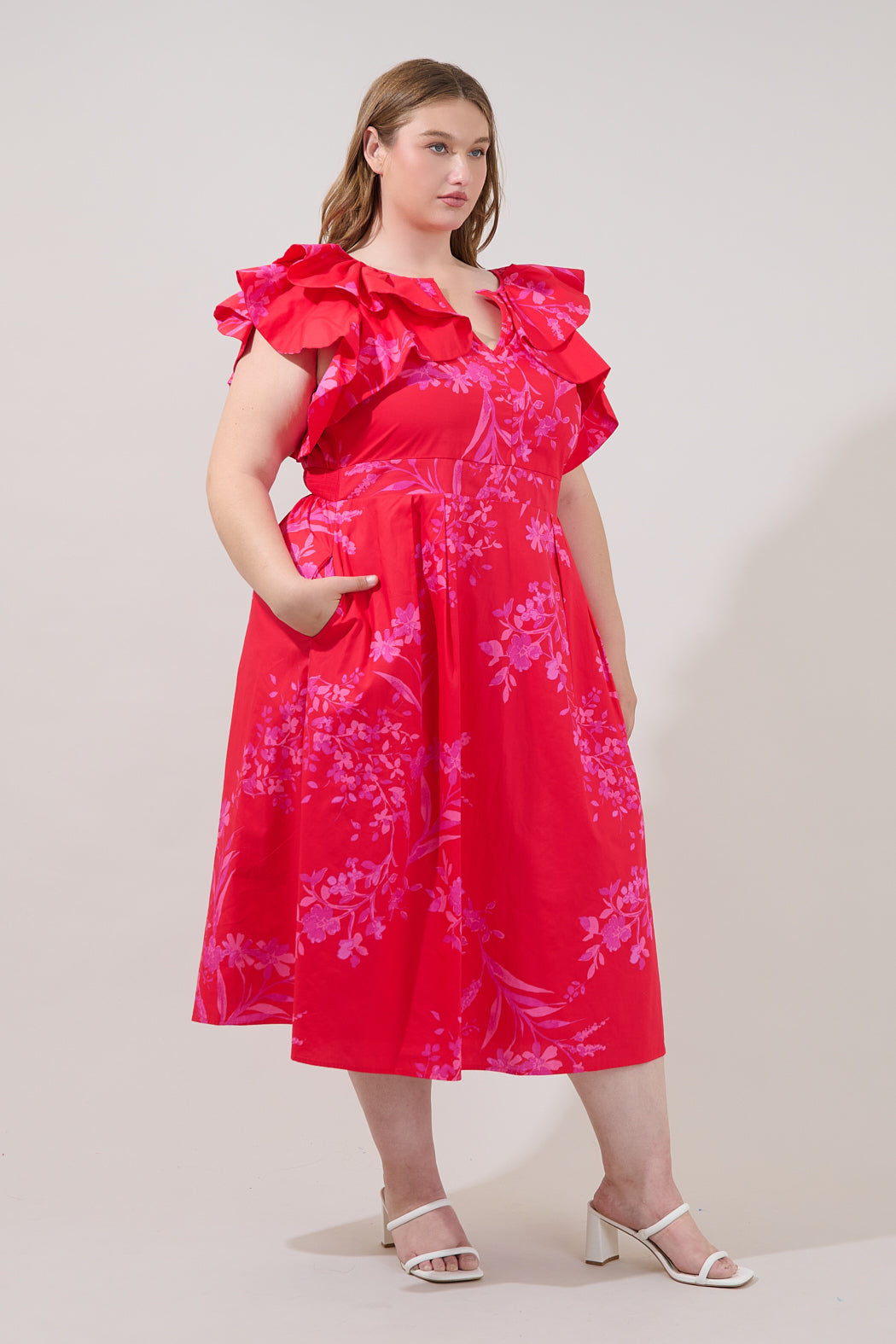 Santana Tie Back Midi Dress Primrose Curve