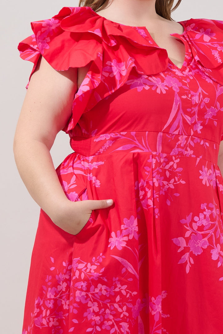 Santana Tie Back Midi Dress Primrose Curve