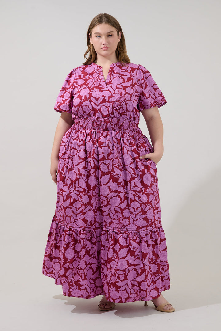 Belraj Poplin Maxi Dress Yunice Floral Curve