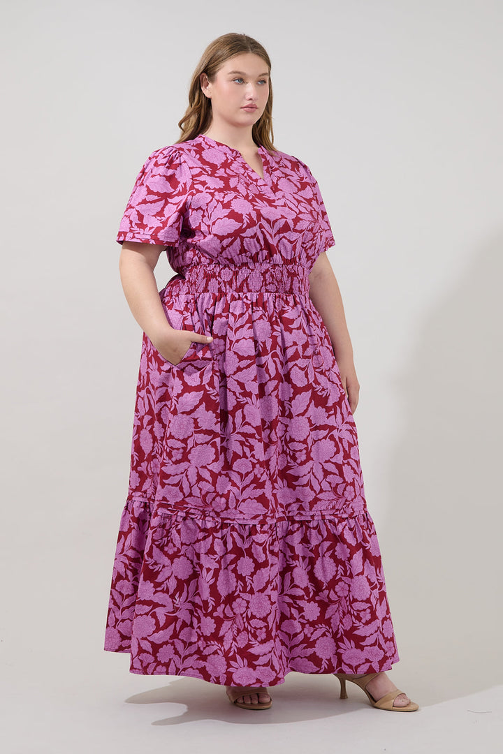 Belraj Poplin Maxi Dress Yunice Floral Curve